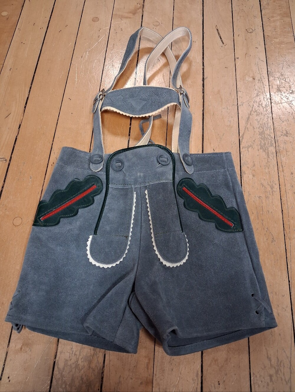 German Gray Suede Lederhosen (Youth Size)